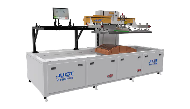 Fully Automatic Single-Curved Glass Screen Printing Machine: Suitable for printing automotive central control display glass and other single-curved glass.